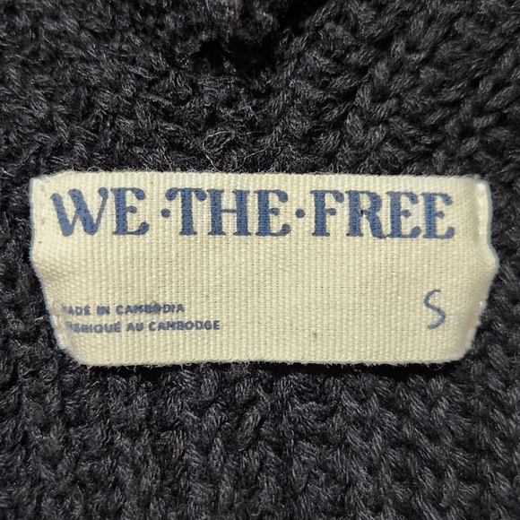 Free People We the Free Still a Fan Pullover Deep V-Back Sweater in Black Sz Sm - Picture 4 of 12